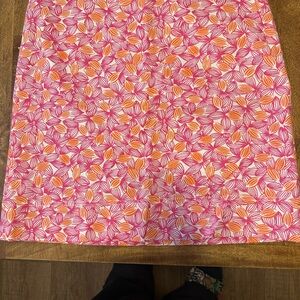 Talbots Pink & Orange Leaf-Print Mini Skirt